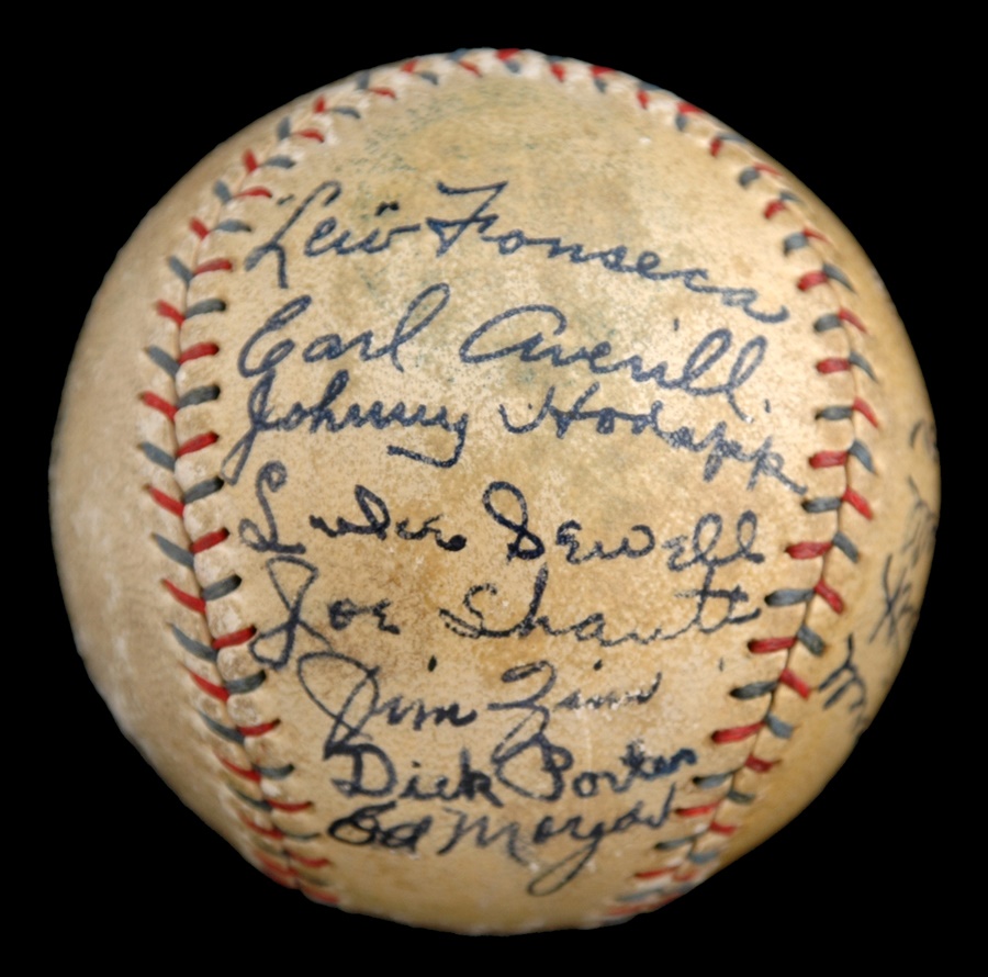 1929 Cleveland Indians Team Signed Baseball