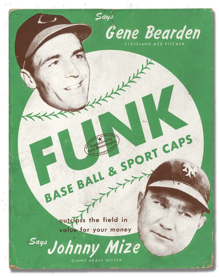 Baseball Memorabilia - Johnny Mize and Gene Beardon Cardboard Advertising Diplay