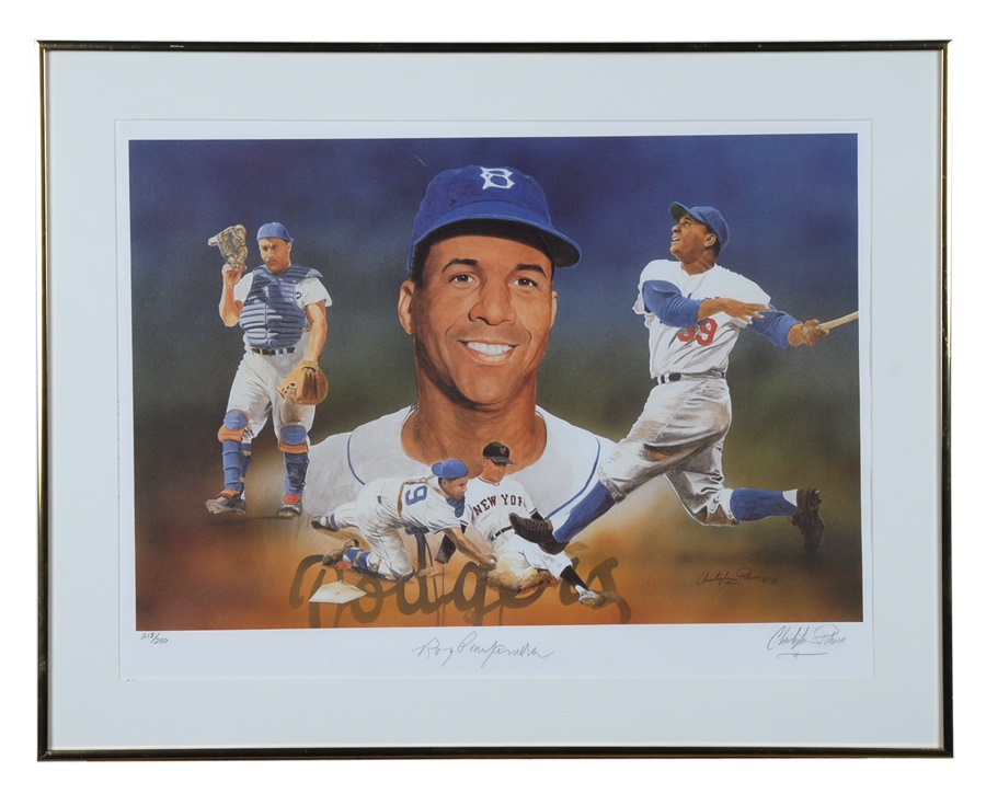 The Sal LaRocca Collection - Roy Campanella Signed Bat and Print