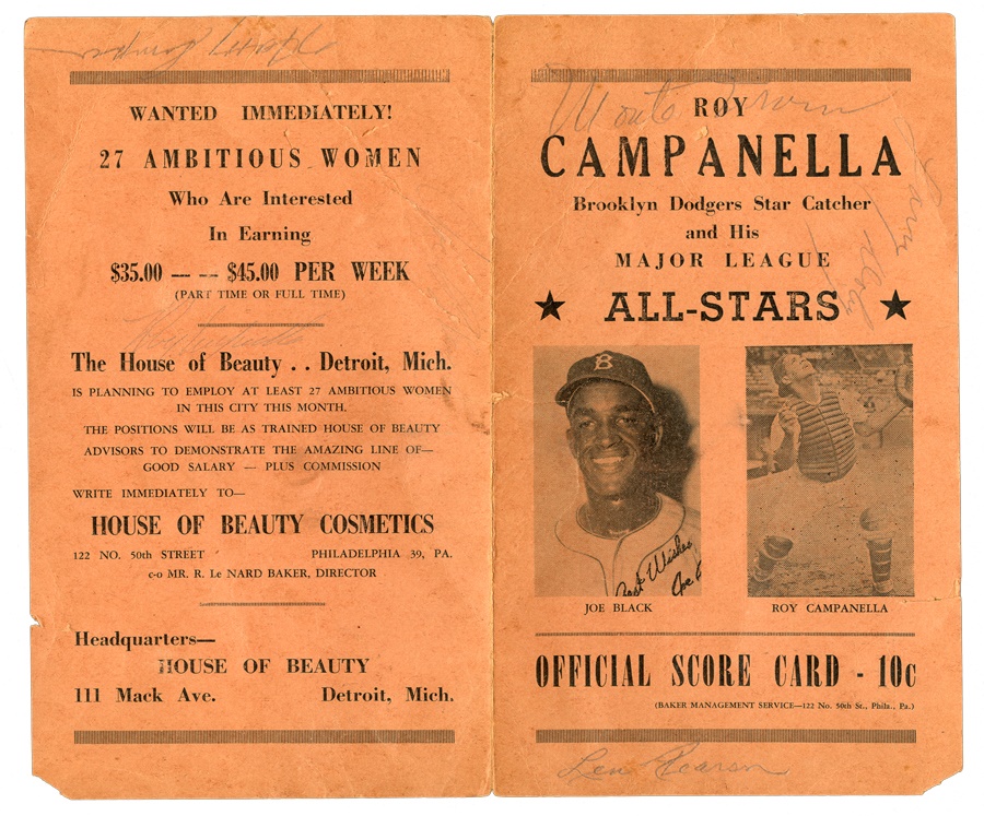 The Sal LaRocca Collection - Jackie Robinson and Roy Campanella (Signed) Barnstorming Programs