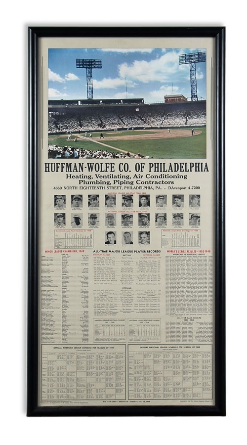 Baseball Memorabilia - 1949 All Star Season Calendar