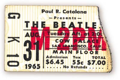 The Beatles - August 31, 1965 Ticket