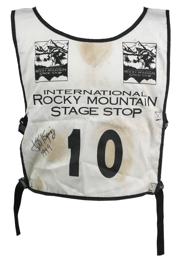- 1999 Jeff King Signed Race Worn International Rocky Mountain Stage Stop Bib