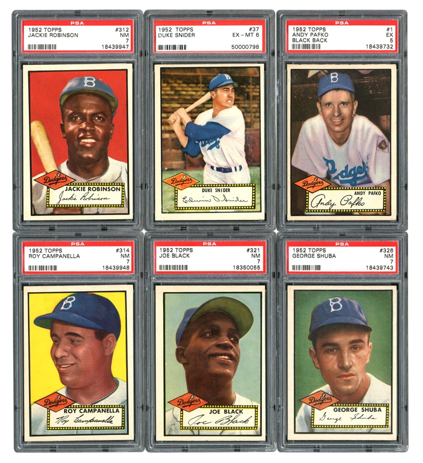- 1952 Topps Brooklyn Dodgers Partial Team Set