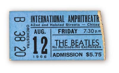 The Beatles - August 12, 1966 Ticket