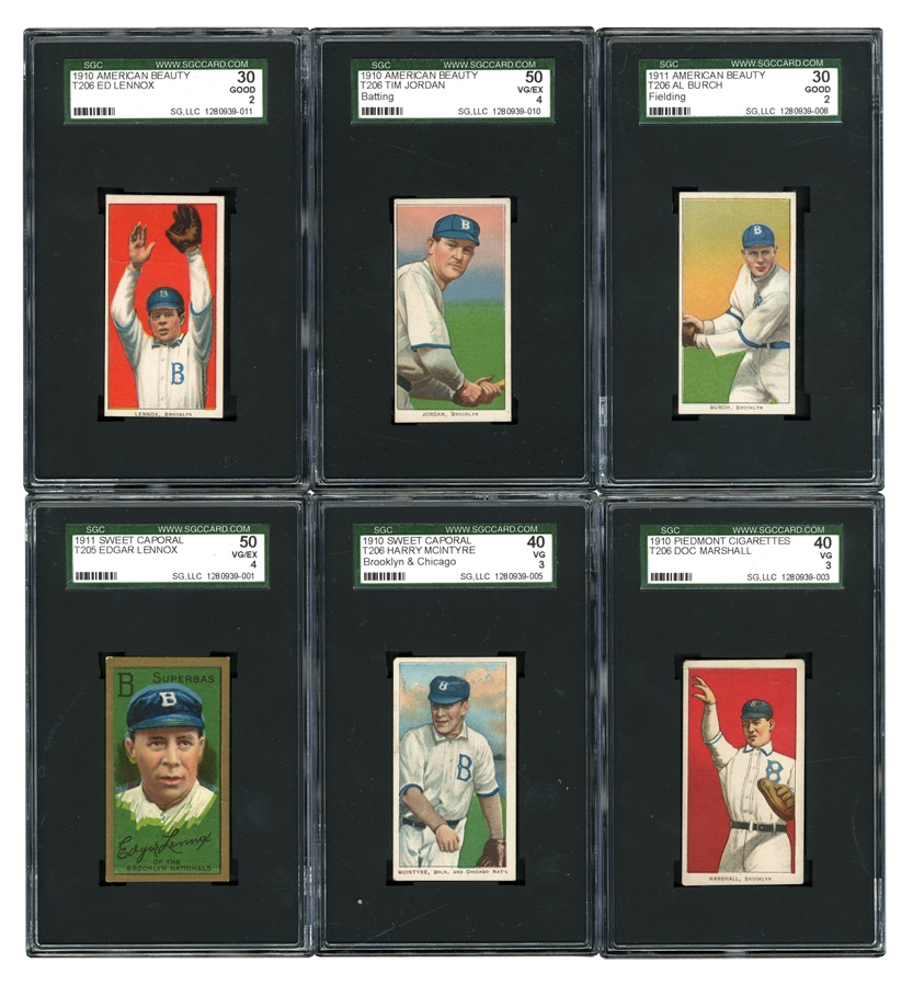 Sports and Non Sports Cards - SGC Graded Brooklyn Superbas Tobacco Card Collection (11)
