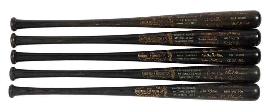The Brooklyn Dodger Executive Collection - Brooklyn Dodger World Series Black Bat Collection including 1955 World Champs (5)