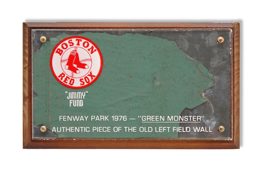 Baseball Memorabilia - 1976 Jimmy Fund Piece of the Green Monster