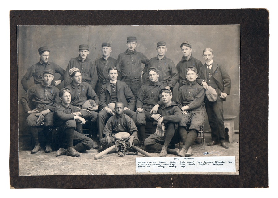 The Ohio Wesleyan Photograph Collection - 1901 Ohio Wesleyan Baseball Champions - Earliest Known Branch Rickey Uniformed Photograph