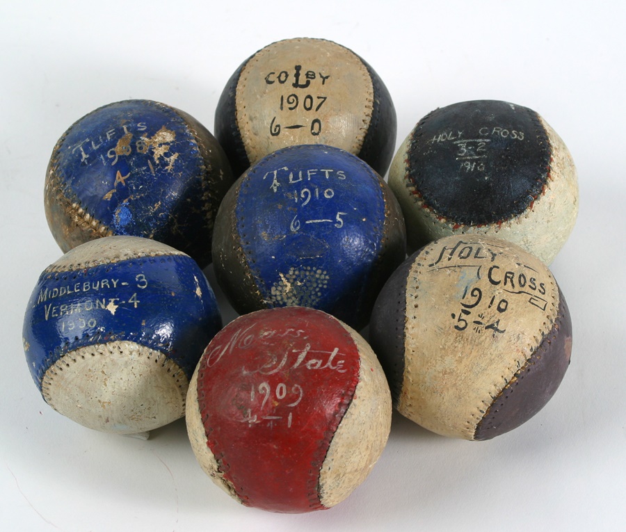 Baseball Memorabilia - 1900s Holy Cross & Colby Trophy Balls (7)