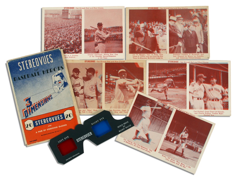 Sports and Non Sports Cards - Rare 1930's Baseball Stars Stereovues Card Set