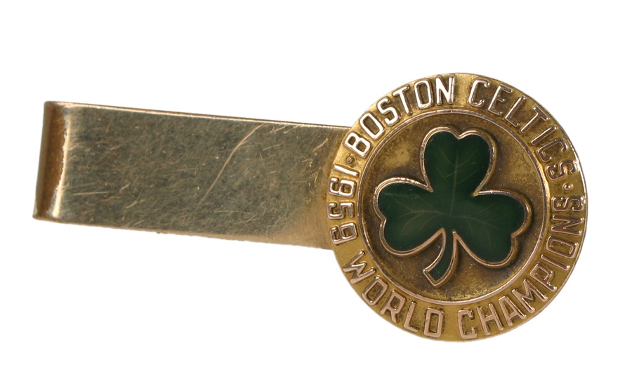 - 1959 World Champion Boston Celtics Presentational Gold Tie-Bar