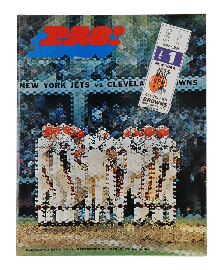 Football - 1970 First Monday Night Football Game Program and Ticket