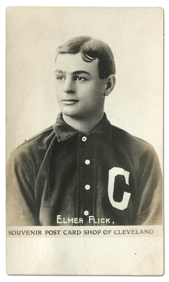 Baseball Memorabilia - 1905 Elmer Flick Photo Postcard - Buck Barker Collection