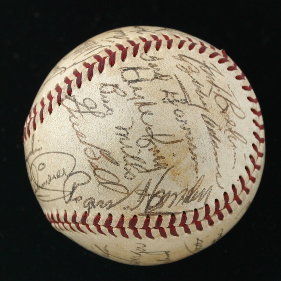 - 1953 Cincinnati Reds Team Signed Baseball with Rogers Hornsby