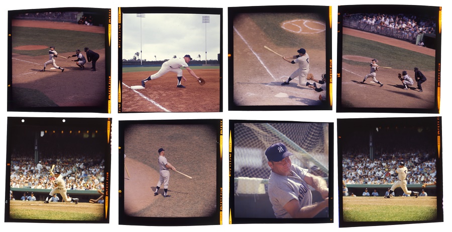 Collection of 1960's Mickey Mantle Original Color Transperancies (18)