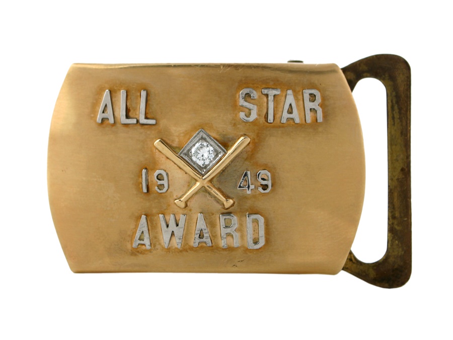 Sports Rings And Awards - 1949 All Star Game Award Gold & Diamond Belt Buckle