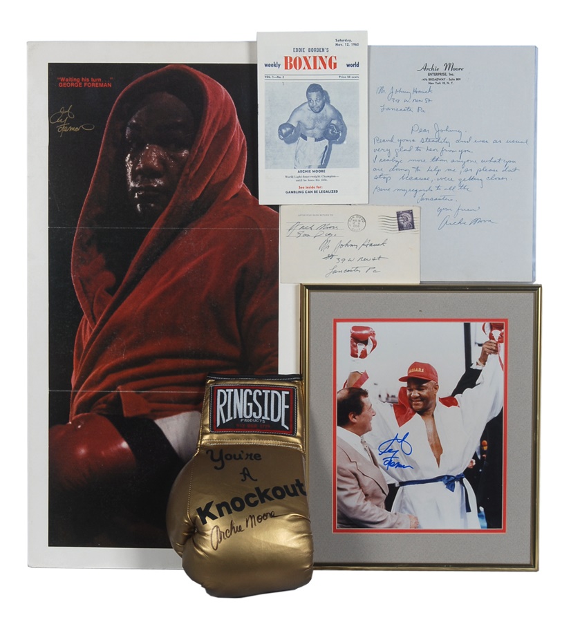 - Archie Moore and George Foreman Signed Items (5)