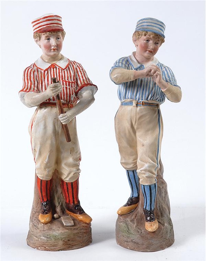 Baseball Memorabilia - 19th Century Heubach Baseball Figurines