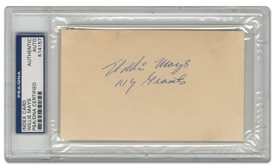 Willie Mays Vintage Signed 3"x5" Index Card