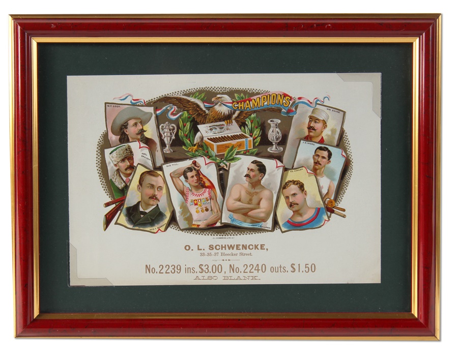 Baseball Memorabilia - 1889 Allen and Ginter Cigar Box Label
