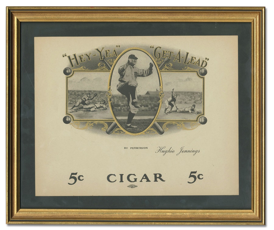 Baseball Memorabilia - Hugh Jennings Cigar Box Label and Original Photograph