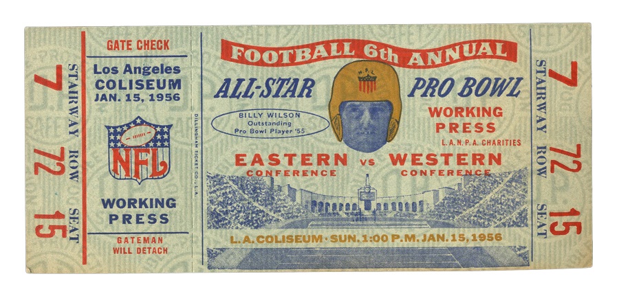 1956 NFL Pro Bowl Full Ticket