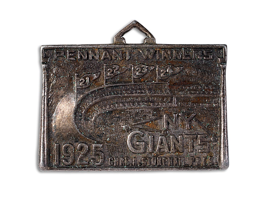 Baseball Memorabilia - 1925 New York Giants Sterling Silver Pass