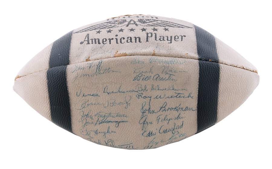 - 1957 NY Giants Team Signed Ball With Vince Lombardi & Other HOF's