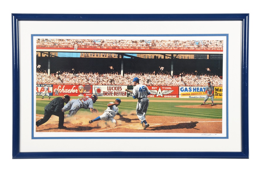 The Sal LaRocca Collection - Three Brooklyn Dodgers Prints by Bill Purdom