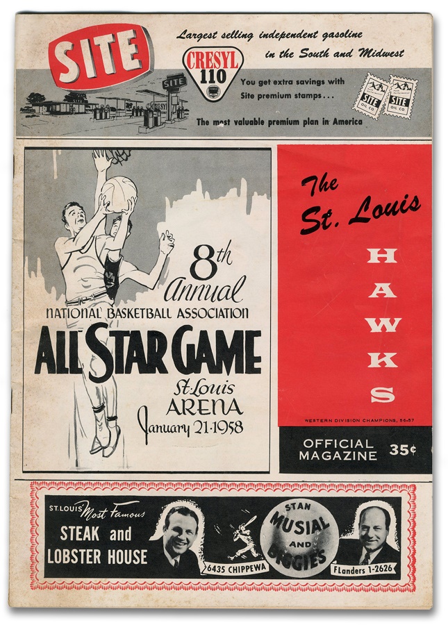 - 1958 NBA All Star Game Program and Ticket
