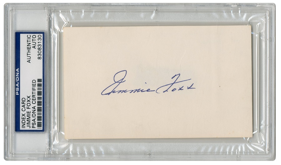 Baseball Autographs - Jimmie Foxx Signed Index Card