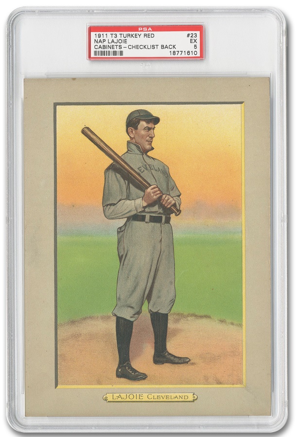 - 1911 T3 Turkey Red Nap Lajoie (PSA 5)