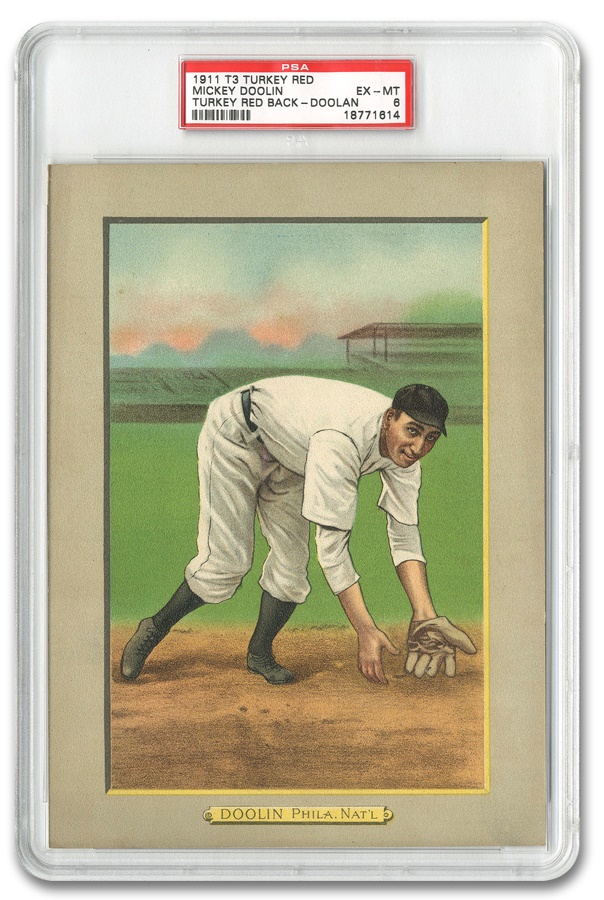 Sports and Non Sports Cards - 1911 T3 Turkey Red Mickey Doolin (PSA 6)
