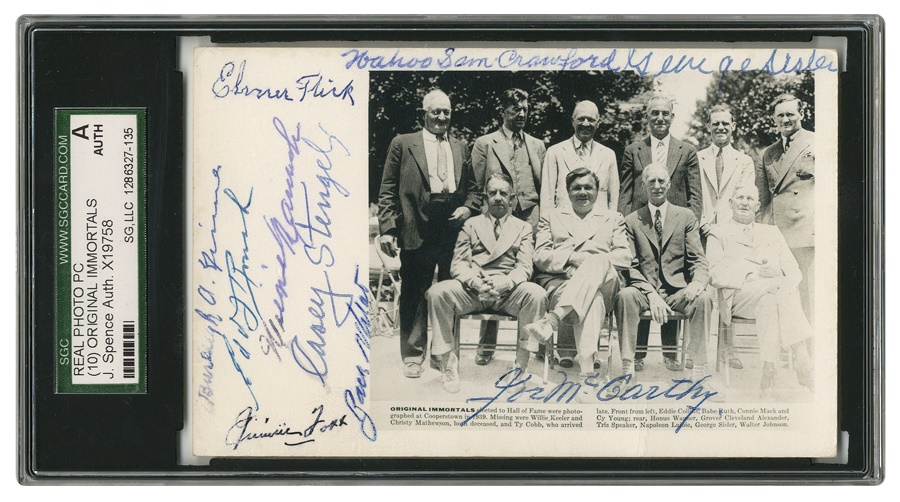 Baseball Autographs - 1939 Baseball Hall of Fame Induction Signed Postcard