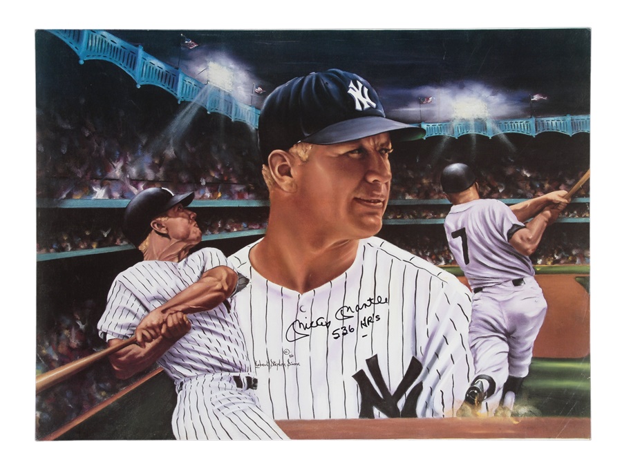 Mantle and Maris - Mickey Mantle Signed Print