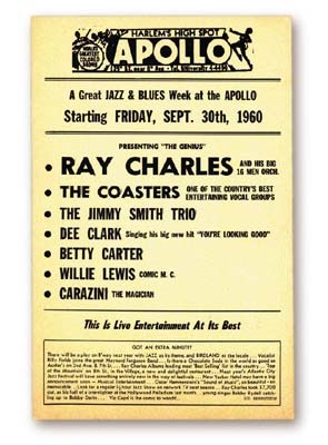 Apollo Collection - 1960 Apollo Theater Ray Charles Handbill (5.5x8.5")