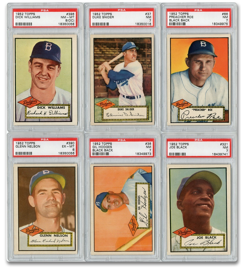 - 1952 Topps Dodger Collection PSA Graded (12)