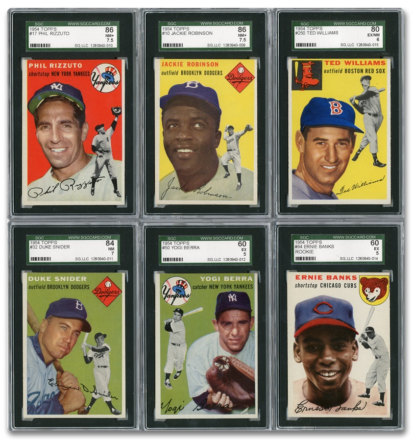 - 1954 Topps Star Card Collection SGC Graded (6)