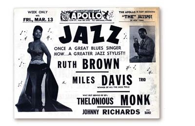 Apollo Collection - 1959 Ruth Brown and Miles Davis Apollo Handbill (8.5x11")