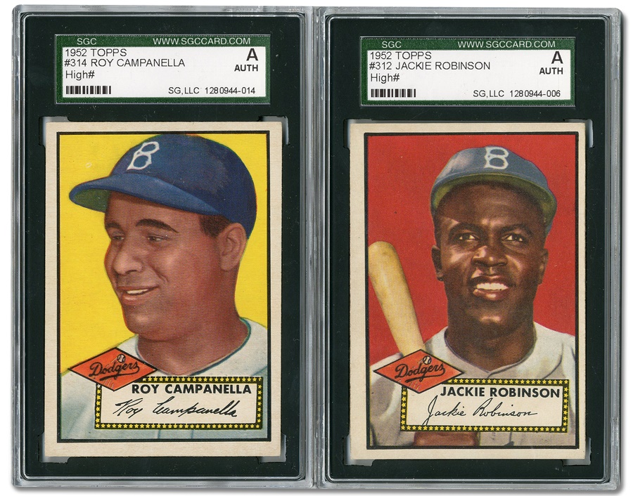 Sports and Non Sports Cards - 1952 Topps Robinson & Campanella SGC Authentic (2)