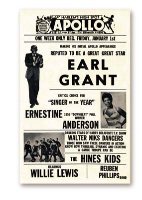 1960 Miles Davis, Count Basie, Earl Grant Apollo Handbill (8.5x11")