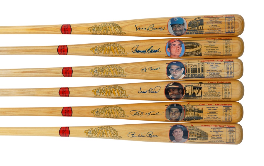 Baseball Autographs - Cooperstown Famous Players Series Signed Bats (6)