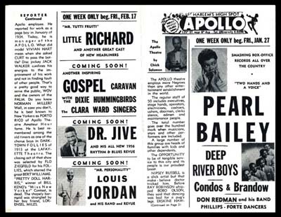 1961 Little Richard and The Drifters Apollo Handbill (8.5x11")