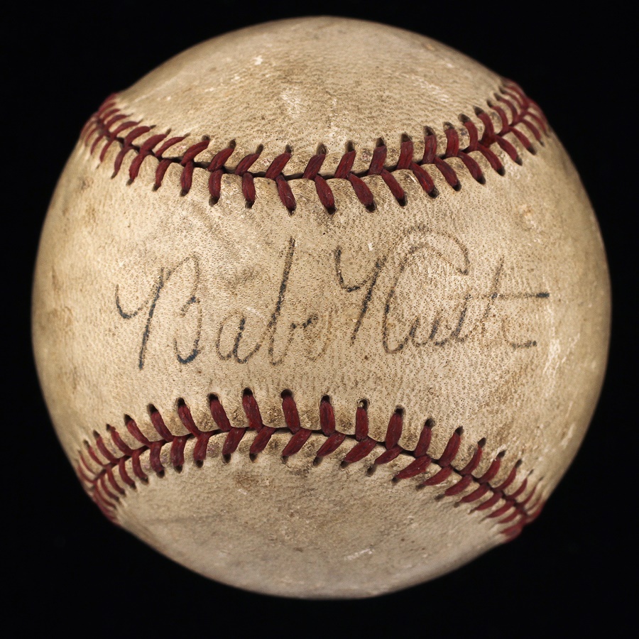 NY Yankees, Giants & Mets - Babe Ruth Single Signed Baseball