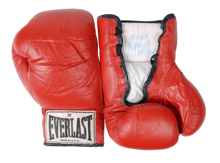 - 1986 Mike Tyson Fight Worn Gloves (vs. Jose Ribalta)