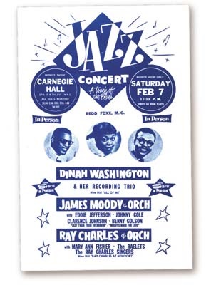 1959 Dinah Washington and Ray Charles Carnegie Hall Handbill