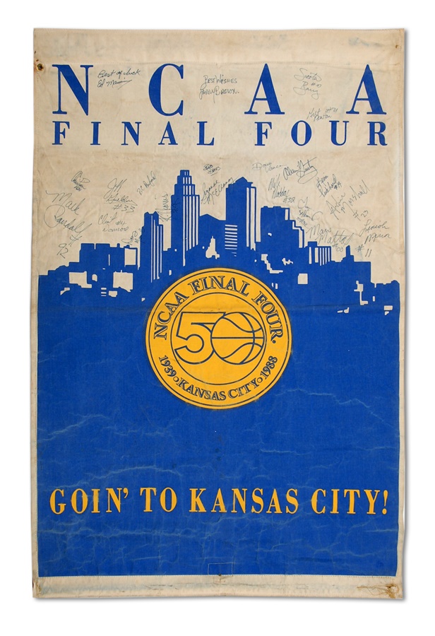 - 1988 NCAA Final Four Kansas Team Signed Banner