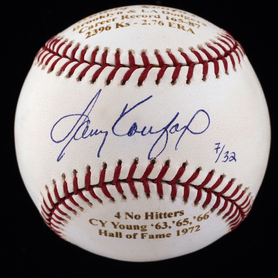 - Sandy Koufax Single Signed Limited Edition Baseball