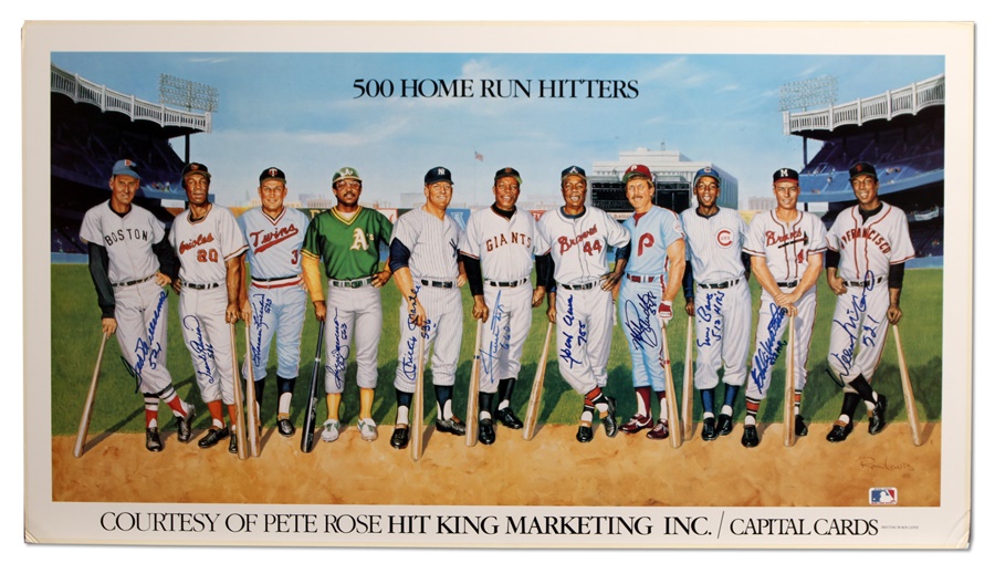 Baseball Autographs - 500 Homerun Hitter Signed Poster